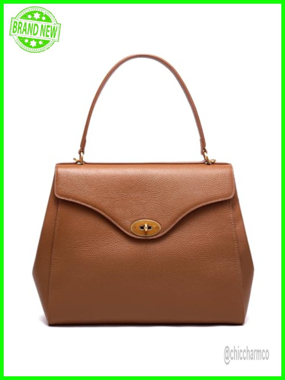 Genuine Leather Tote Bag with Laptop Compartment Work Shoulder Purse